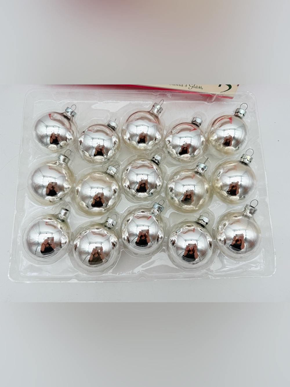 Vintage Silver Glass Holiday Ornaments - Pack of Shiny Baubles